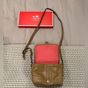 Coach Tan Hamptons Flap Carryall Satchel